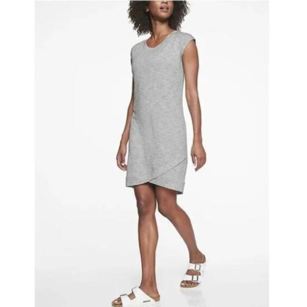 Athleta Gray Short Sleeve Criss Cross Dress Small NEW with Tags Modal Blend‎